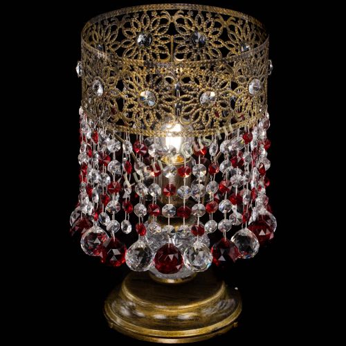 Настольная лампа Восток с шарами под бронзу Красная в Новокузнецке Гусь Хрустальный