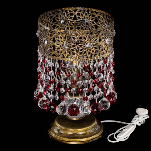 Настольная лампа Восток с шарами под бронзу Красная в Новокузнецке Гусь Хрустальный