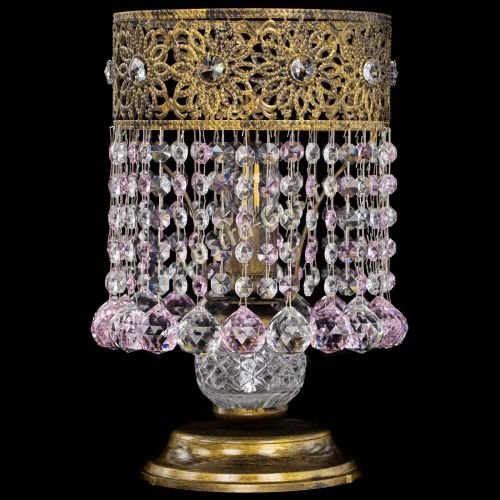 Настольная лампа Восток с шарами под бронзу Розовая в Новокузнецке Гусь Хрустальный