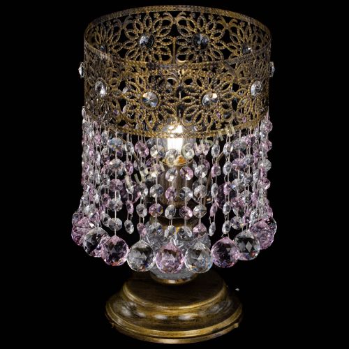 Настольная лампа Восток с шарами под бронзу Розовая в Новокузнецке Гусь Хрустальный