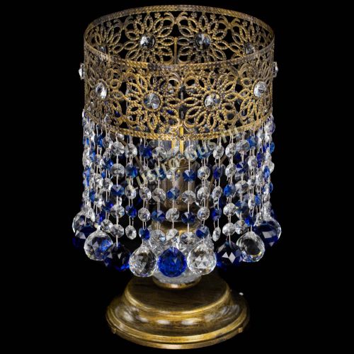 Настольная лампа Восток с шарами под бронзу Синяя в Новокузнецке Гусь Хрустальный