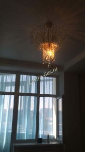 Люстра Хрустальные брызги с подвесом журавлик черный в Новокузнецке отзыв и фото покупателя