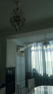 Люстра Хрустальные брызги с подвесом журавлик черный в Новокузнецке отзыв и фото покупателя