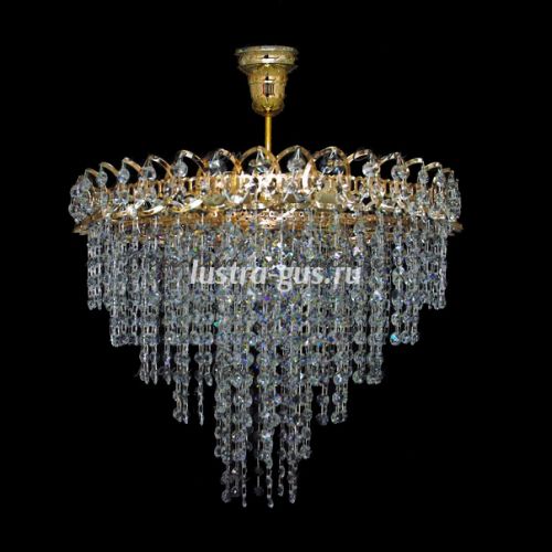 Люстра Капель Лепесток обтикон подвесная (собрана под конус) в Новокузнецке Гусь Хрустальный