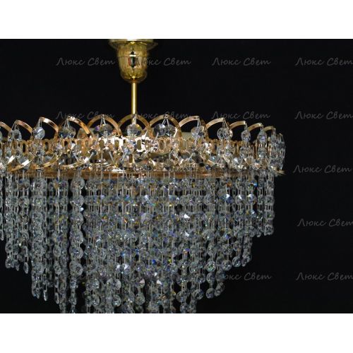 Люстра Капель Лепесток обтикон подвесная (собрана под конус) в Новокузнецке Гусь Хрустальный