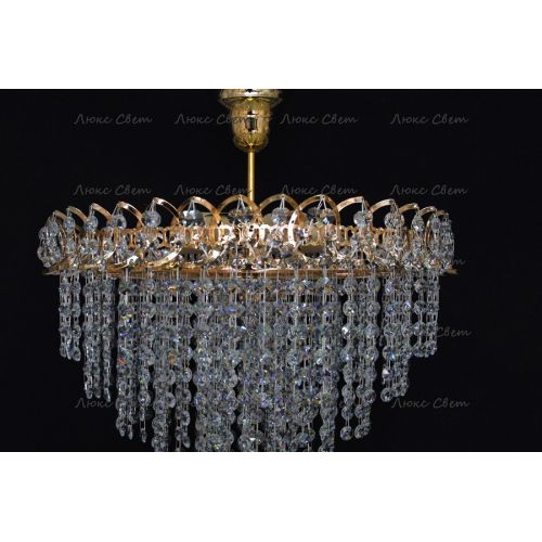 Люстра Капель Лепесток обтикон подвесная (собрана под конус) в Новокузнецке Гусь Хрустальный