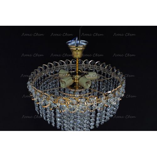 Люстра Капель Лепесток обтикон подвесная (собрана под конус) в Новокузнецке Гусь Хрустальный