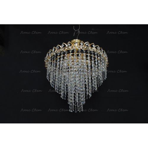 Люстра Капель Лепесток обтикон подвесная (собрана под конус) в Новокузнецке Гусь Хрустальный