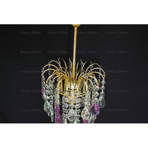 Люстра Зима журавлик фиолетовая в Новокузнецке Гусь Хрустальный