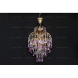 Люстра Хрустальные брызги с подвесом журавлик фиолетовый в Новокузнецке Люстра Хрустальные брызги с подвесом журавлик фиолетовый в Новокузнецке