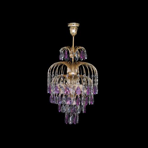 Люстра Хрустальные брызги с подвесом журавлик фиолетовый в Новокузнецке Люстра Хрустальные брызги с подвесом журавлик фиолетовый в Новокузнецке