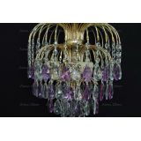 Люстра Хрустальные брызги с подвесом журавлик фиолетовый в Новокузнецке Люстра Хрустальные брызги с подвесом журавлик фиолетовый в Новокузнецке