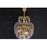 Люстра Хрустальные брызги с подвесом журавлик фиолетовый в Новокузнецке Люстра Хрустальные брызги с подвесом журавлик фиолетовый в Новокузнецке