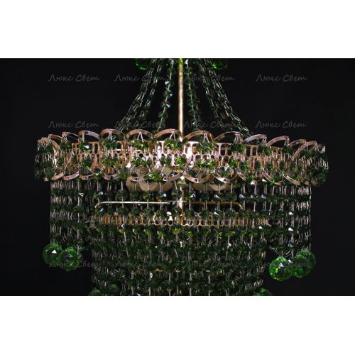 Люстра Натали Софья зеленая в Новокузнецке Гусь Хрустальный