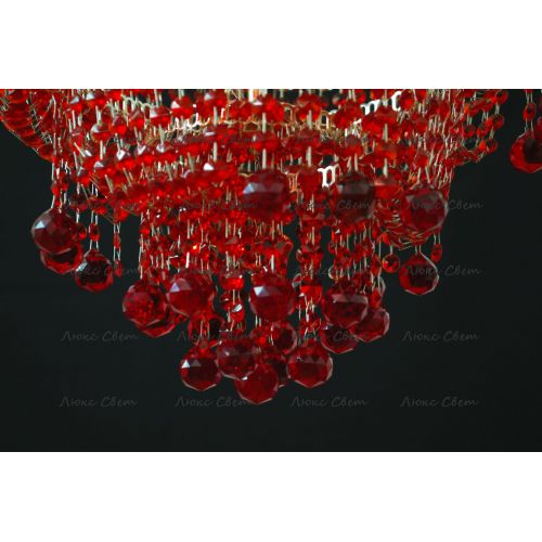Люстра Натали Софья красная  в Новокузнецке Гусь Хрустальный