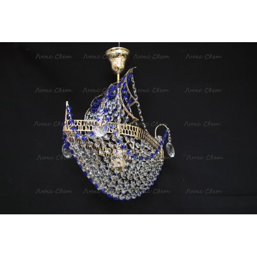 Люстра Корвет 1 ламповый синий в Новокузнецке Гусь Хрустальный