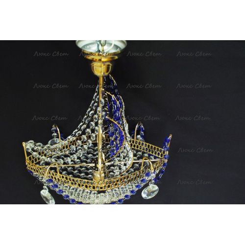 Люстра Корвет 1 ламповый синий в Новокузнецке Гусь Хрустальный