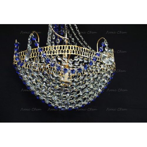Люстра Корвет 1 ламповый синий в Новокузнецке Гусь Хрустальный