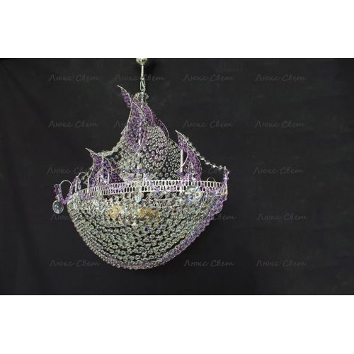 Люстра Корвет фиолетовый в Новокузнецке Гусь Хрустальный