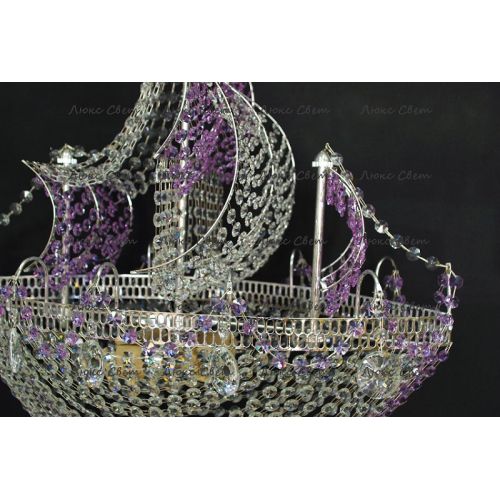 Люстра Корвет фиолетовый в Новокузнецке Гусь Хрустальный