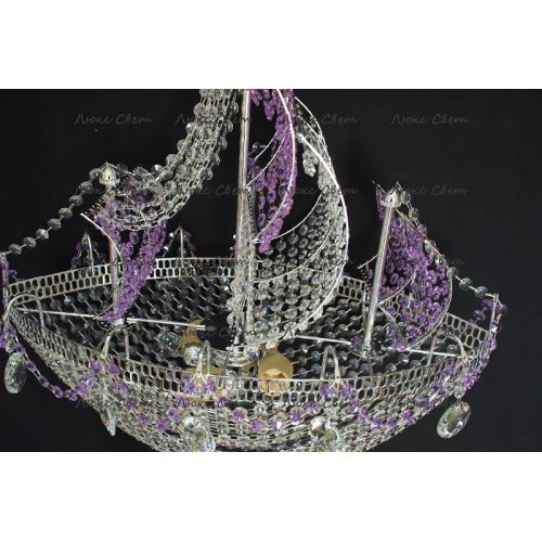 Люстра Корвет фиолетовый в Новокузнецке Гусь Хрустальный