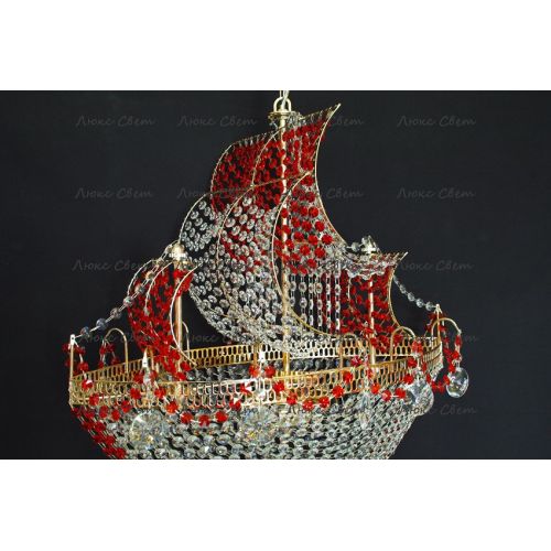 Люстра Корвет красный в Новокузнецке Гусь Хрустальный