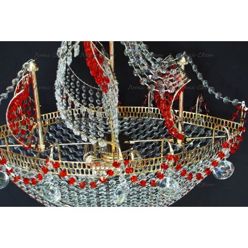 Люстра Корвет красный в Новокузнецке Гусь Хрустальный