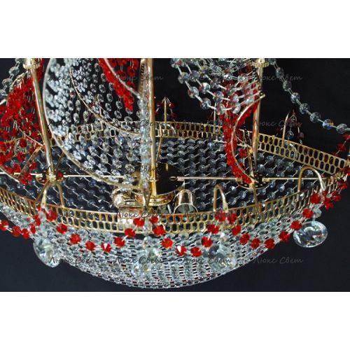 Люстра Корвет красный в Новокузнецке Гусь Хрустальный