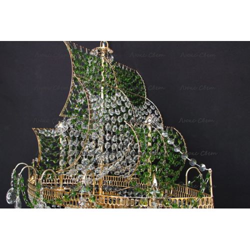 Люстра Корвет зеленый в Новокузнецке Гусь Хрустальный