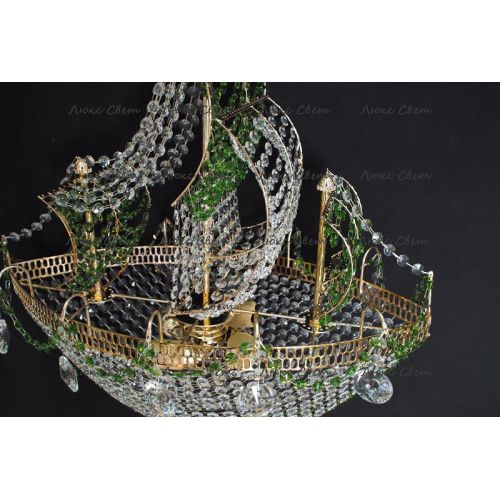 Люстра Корвет зеленый в Новокузнецке Гусь Хрустальный