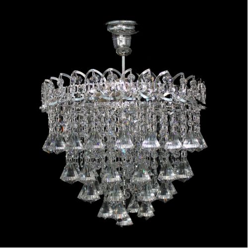 Люстра Капель лепесток с подвесом  конус 40 мм в Новокузнецке Гусь Хрустальный