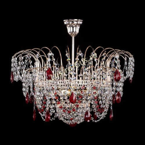 Люстра Агата № 2 - 4 лампы Красная в Новокузнецке Гусь Хрустальный