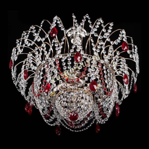 Люстра Агата № 2 - 4 лампы Красная в Новокузнецке Гусь Хрустальный