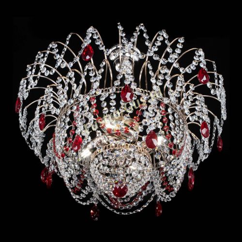 Люстра Агата № 2 - 4 лампы Красная в Новокузнецке Гусь Хрустальный