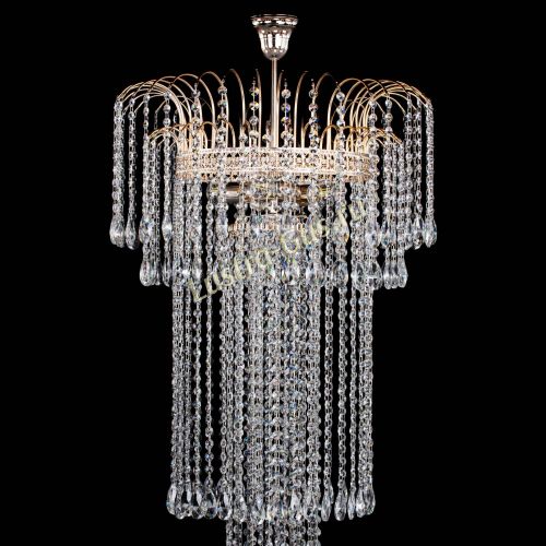 Люстра Агата Каскад №4 длинная в Новокузнецке Гусь Хрустальный