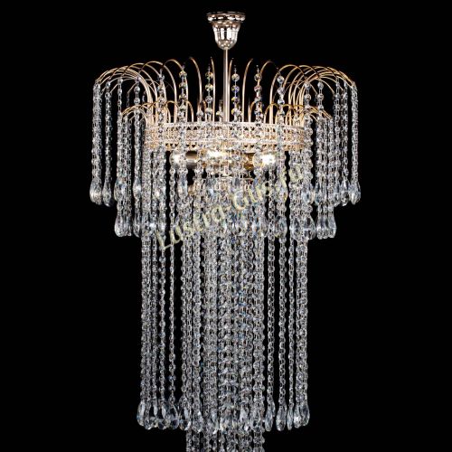 Люстра Агата Каскад №4 длинная в Новокузнецке Гусь Хрустальный