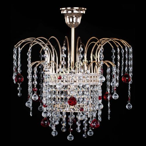 Люстра Агата Венеция №1 красная в Новокузнецке Гусь Хрустальный