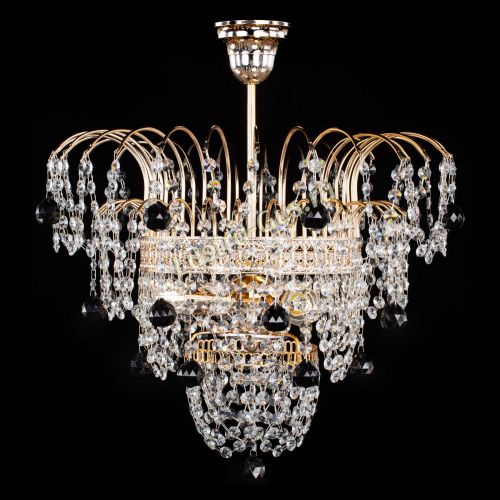 Люстра Агата Венеция №2 - 3 лампы черная в Новокузнецке Гусь Хрустальный