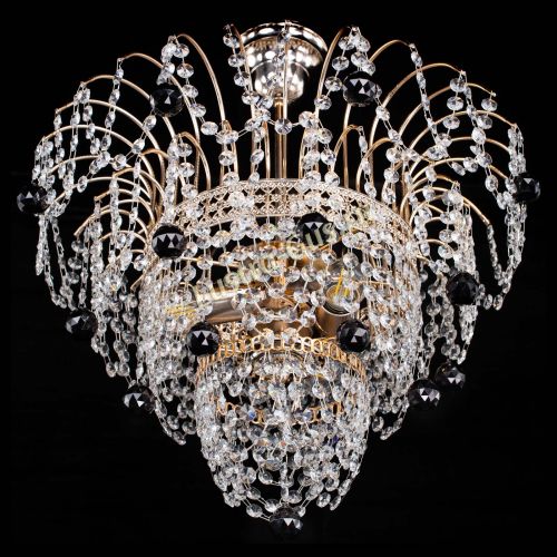 Люстра Агата Венеция №2 - 3 лампы черная в Новокузнецке Гусь Хрустальный