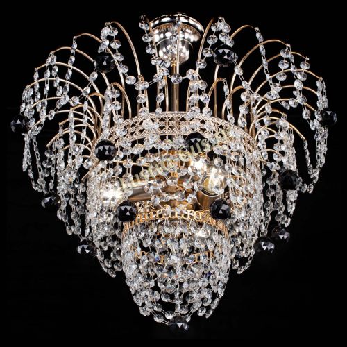 Люстра Агата Венеция №2 - 3 лампы черная в Новокузнецке Гусь Хрустальный