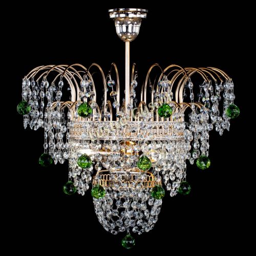 Люстра Агата Венеция №2 - 3 лампы зеленая в Новокузнецке Гусь Хрустальный