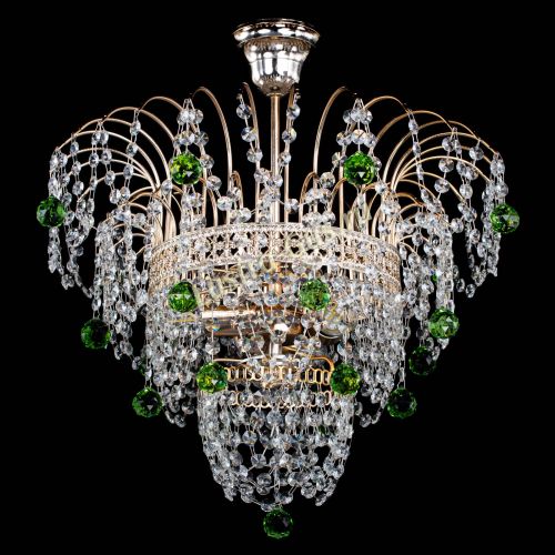 Люстра Агата Венеция №2 - 3 лампы зеленая в Новокузнецке Гусь Хрустальный