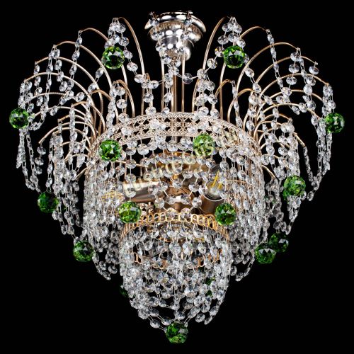 Люстра Агата Венеция №2 - 3 лампы зеленая в Новокузнецке Гусь Хрустальный