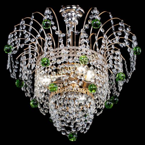 Люстра Агата Венеция №2 - 3 лампы зеленая в Новокузнецке Гусь Хрустальный