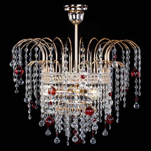 Люстра Агата Венеция №3 красная в Новокузнецке Гусь Хрустальный