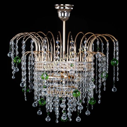 Люстра Агата Венеция №3 зеленая в Новокузнецке Гусь Хрустальный