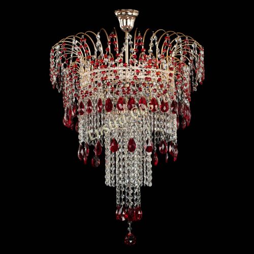 Люстра Агата Венеция №4 длинная Красная в Новокузнецке Гусь Хрустальный