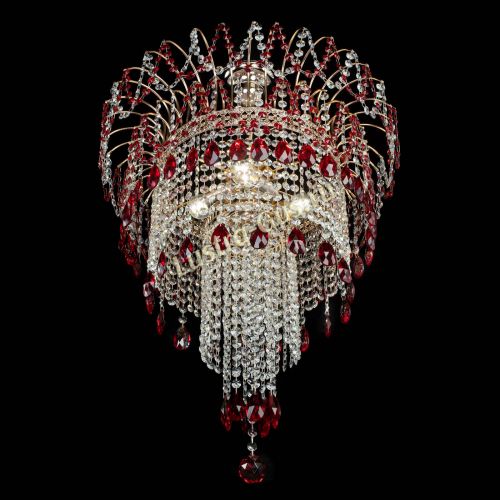 Люстра Агата Венеция №4 длинная Красная в Новокузнецке Гусь Хрустальный