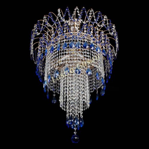 Люстра Агата Венеция №4 длинная Синяя в Новокузнецке Гусь Хрустальный