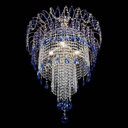 Люстра Агата Венеция №4 длинная Синяя в Новокузнецке Гусь Хрустальный